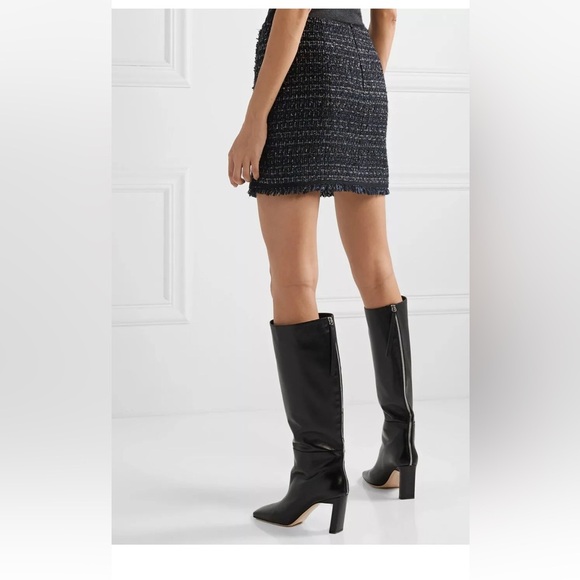 Veronica Beard Mirabelle Tweed Button-Front Skirt Black, Navy Blue Silver Size 6 - Picture 3 of 11